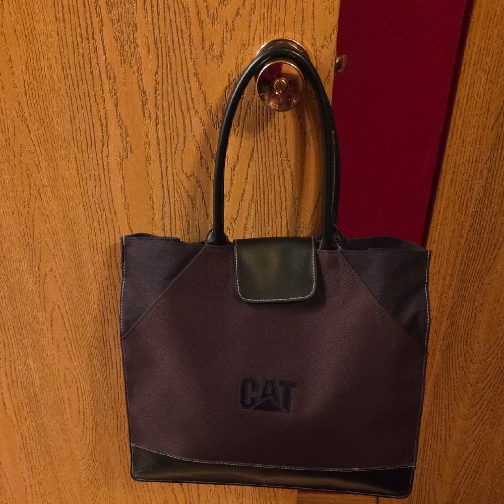 Caterpillar Black and Brown Tote Bag
